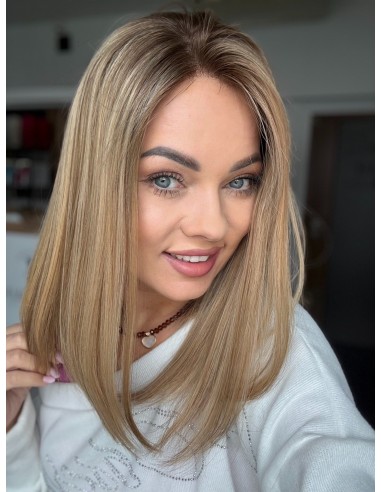 MILENA 40 CM LACE TOP "M"-PERUKA Z WŁOSÓW NATURALNYCH  PREMIUM