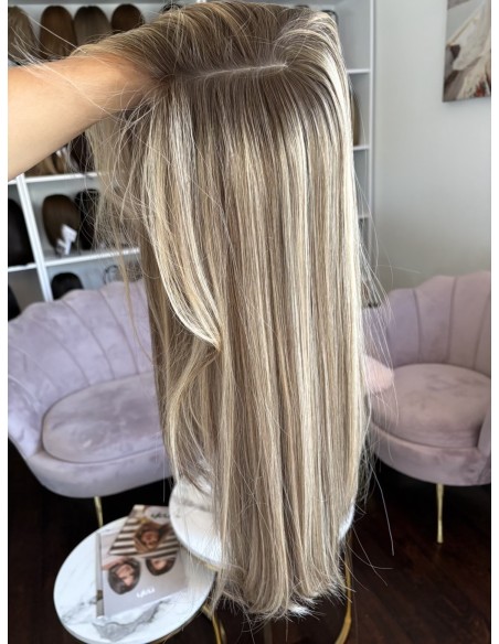 MILENA 50CM "M" LACE FRONT+MIKROSKÓRA DŁUGA PERUKA Z WŁOSÓW NATURALNYCH  PREMIUM