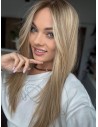 MILENA 50CM "S" LACE FRONT+MIKROSKÓRA DŁUGA PERUKA Z WŁOSÓW NATURALNYCH  PREMIUM