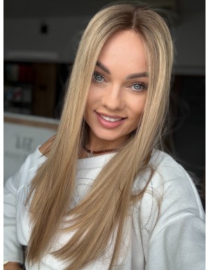 MILENA 50 CM LACE TOP "M" PERUKA Z WŁOSÓW NATURALNYCH  PREMIUM