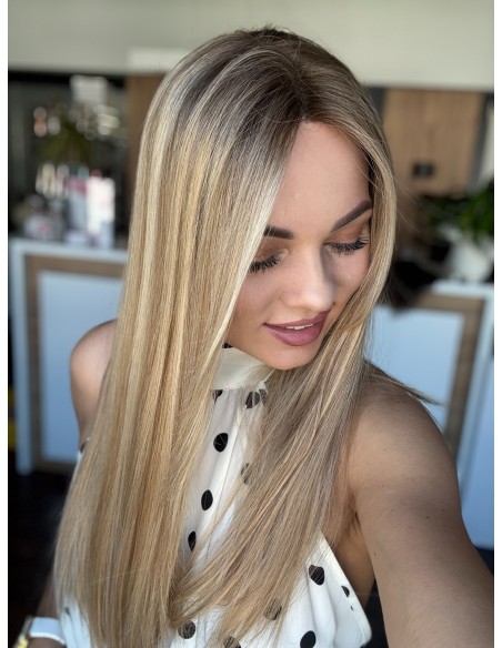 MILENA 55 CM LACE TOP  "M" PERUKA Z WŁOSÓW NATURALNYCH  PREMIUM