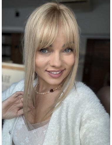 Grzywka/mini topper  z włosów naturalnych BL17   blond 40 cm