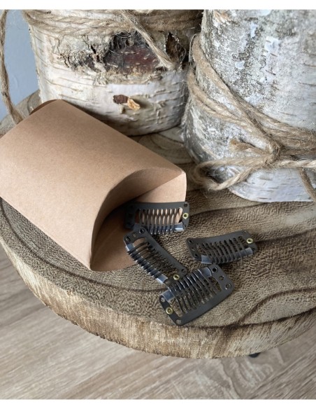 Spinki clip-in  4 sztuki-brązowe