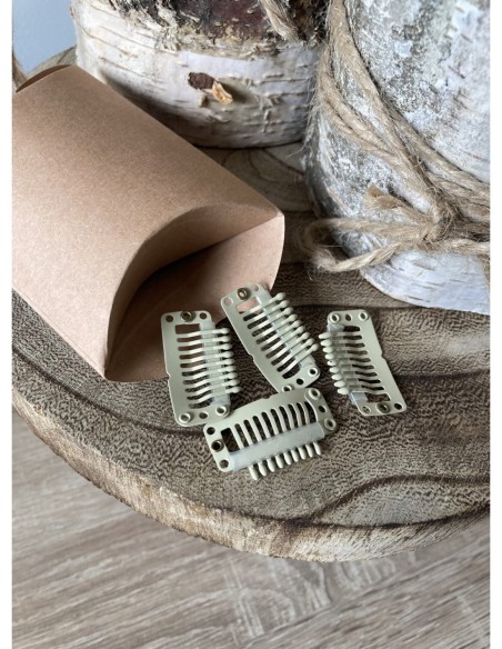 Spinki clip-in  4 sztuki-kremowy