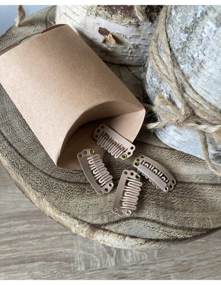 Spinki clip-in  4 sztuki-beżowe  do topperów Joni