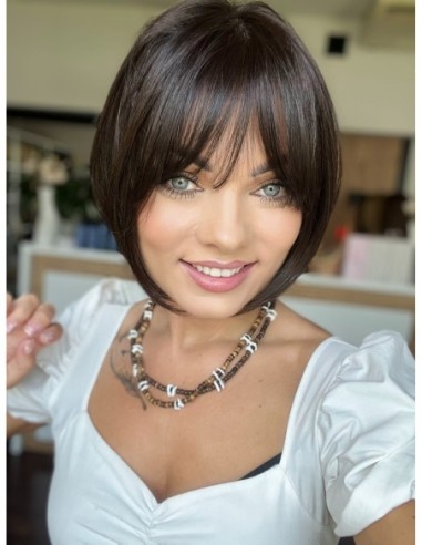 Ina 25 cm silk top z grzywką - Topper z włosów naturalnych