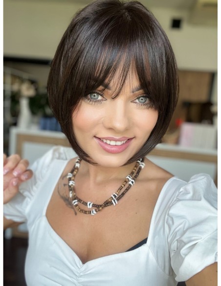Ina 25 cm silk top z grzywką - Topper z włosów naturalnych