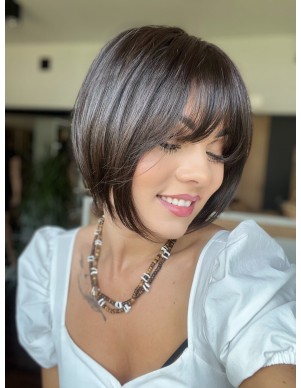 Ina 25 cm silk top z grzywką - Topper z włosów naturalnych 2
