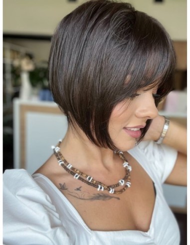 Ina 25 cm silk top z grzywką - Topper z włosów naturalnych