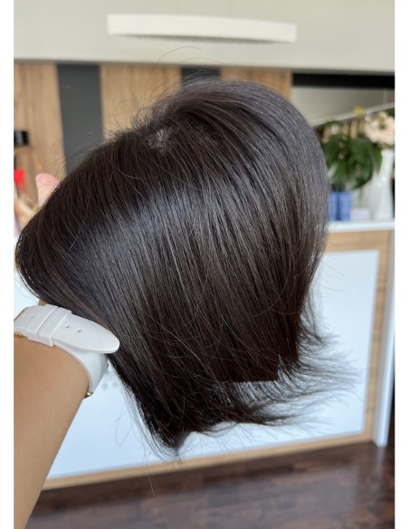 Ina 25 cm silk top z grzywką - Topper z włosów naturalnych