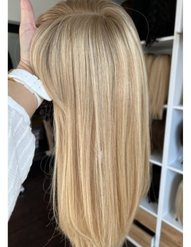 Topper Sheila GP 40–45 cm – blond z odrostem i grzywką, włosy naturalne