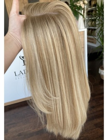 Topper Sheila 40–45 cm – blond z odrostem i grzywką, włosy naturalne