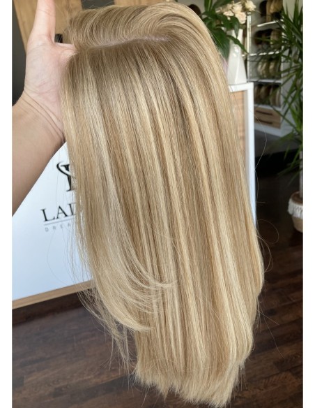 Topper Sheila 40–45 cm – blond z odrostem i grzywką, włosy naturalne