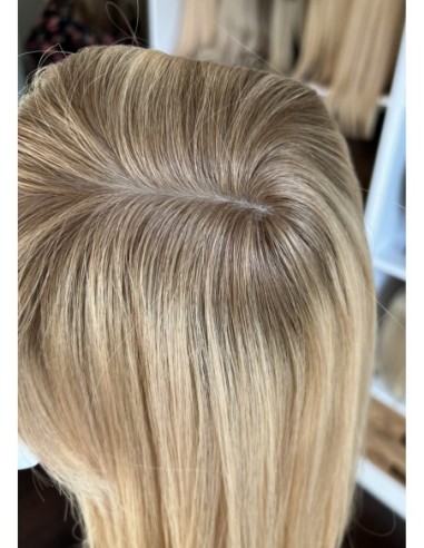 Topper Sheila GP 40–45 cm – blond z odrostem i grzywką, włosy naturalne