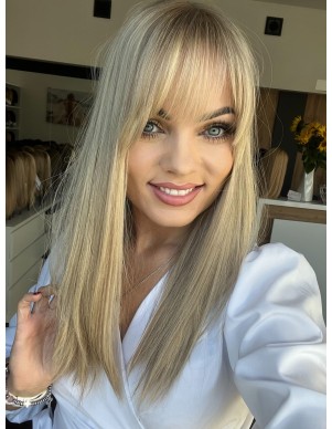 "ANIA  Z GRZYWKĄ 45-50 CM PREMIUM"-TOPPER Z WŁOSÓW NATURALNYCH 2