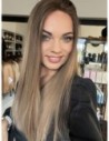 "Alina 60 cm" Długa peruka z włosów naturalnych  "S/M" PREMIUM