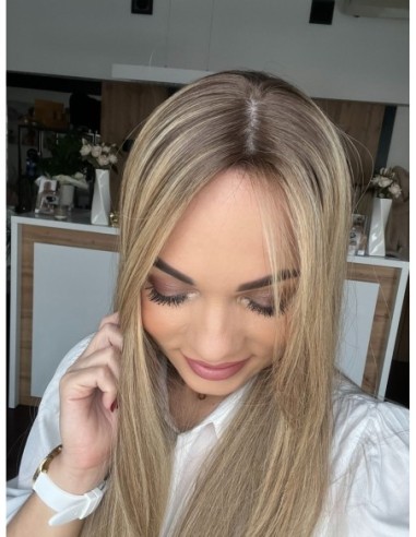 MILENA 70 CM Z GRZYWKĄ DŁUGI TOPPER Z WŁOSÓW NATURALNYCH  PREMIUM