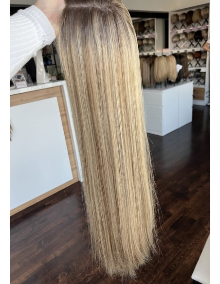 MILENA 70 CM Z GRZYWKĄ DŁUGI TOPPER Z WŁOSÓW NATURALNYCH  PREMIUM