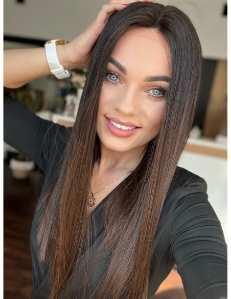 KASIA 50 CM"M"-PERUKA LACE TOP Z WŁOSÓW NATURALNYCH PREMIUM  VIRGIN
