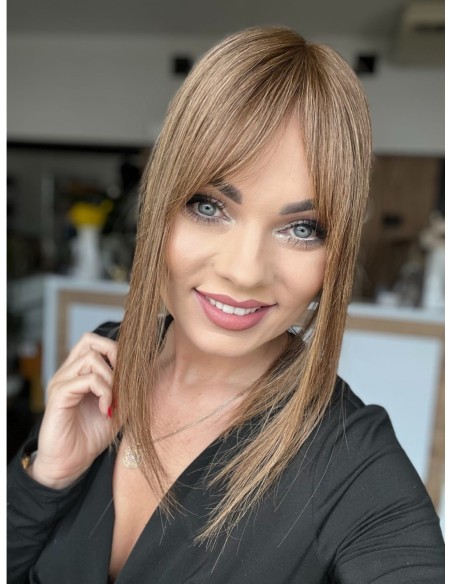 "Lio OL 35  SILK cm z grzywką"- Mini topper z włosów naturalnych 35cm
