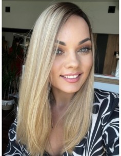 Topper Leila 45 cm – baleyage blond z odrostem, włosy naturalne