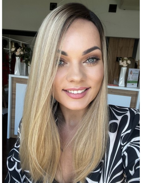 Topper Leila 45 cm – baleyage blond z odrostem, włosy naturalne
