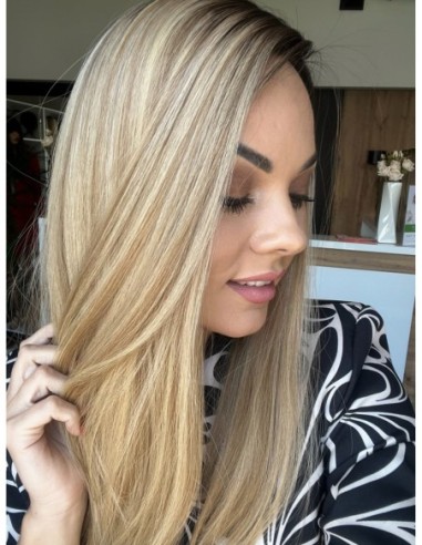 Topper Leila 45 cm – baleyage blond z odrostem, włosy naturalne