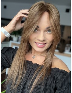 Natalia 09 z grzywką Hollywood 45 cm-Mono topper z włosów naturalnych 2
