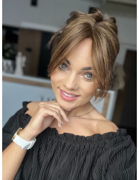 Natalia 09 z grzywką Hollywood 45 cm-Mono topper z włosów naturalnych