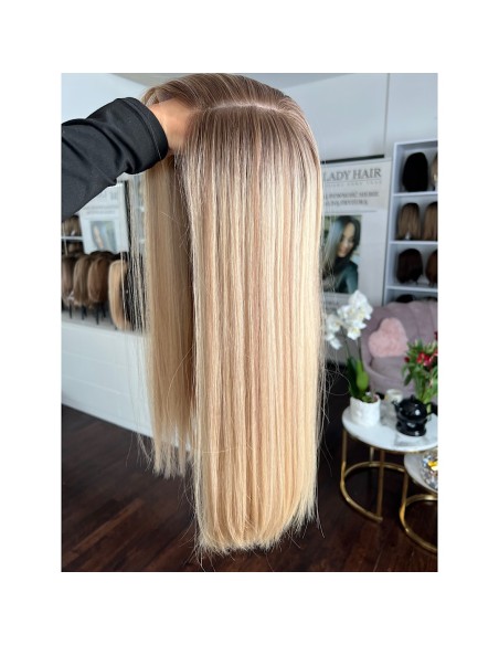 ANIA 55 CM "S" LACE FRONT+ MIKROSKÓRA-PERUKA LACE FRONT  Z WŁOSÓW NATURALNYCH PREMIUN