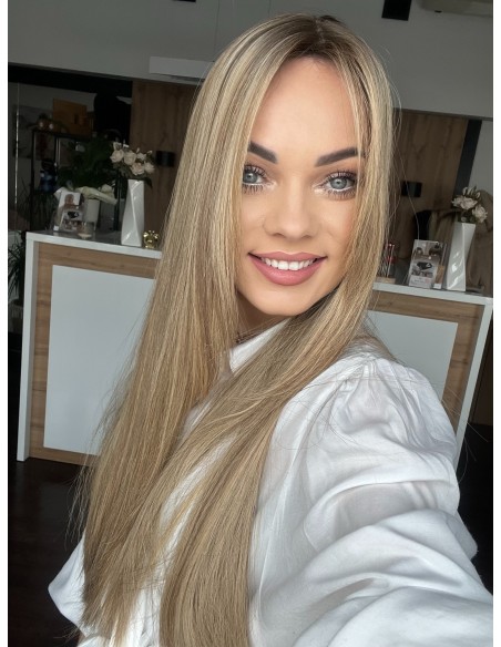 "MILENA 60 CM  "DŁUGI TOPPER Z WŁOSÓW NATURALNYCH  PREMIUM
