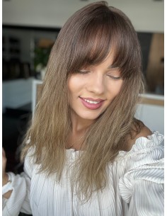 "Gabi z grzywką 40  cm Peruka z włosów naturalnych  falowanych "S/M" PREMIUM 2