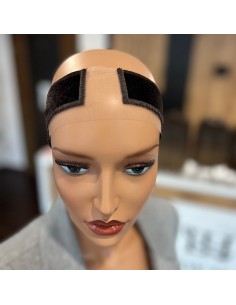 Opaska welurowa pod perukę lace front-ciemny brąz 2