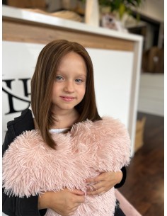 Peruka dziecięca 40 cm – włosy naturalne, ombre brąz–blond 2