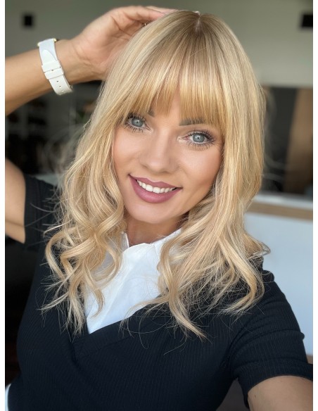 Topper Sheila GP 40–45 cm – blond z odrostem i grzywką, włosy naturalne