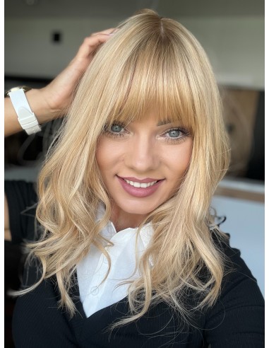 Topper Sheila 40–45 cm – blond z odrostem i grzywką, włosy naturalne