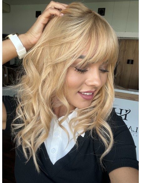 Topper Sheila GP 40–45 cm – blond z odrostem i grzywką, włosy naturalne