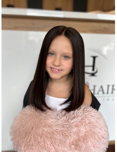 Peruka dziecięca z włosów naturalnych – ombre, lace front
