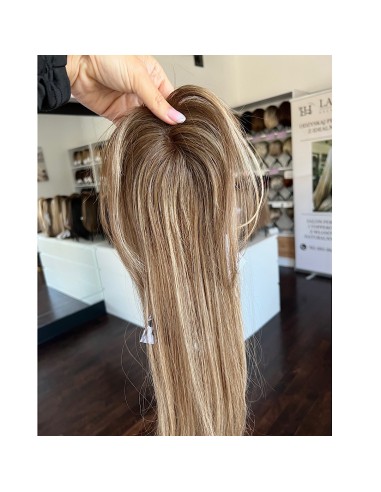 Grzywka/mini topper  z włosów naturalnych D8 baleyage blond 45 cm