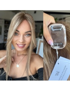 Grzywka/mini topper z włosów naturalnych baleyage blond 45 cm