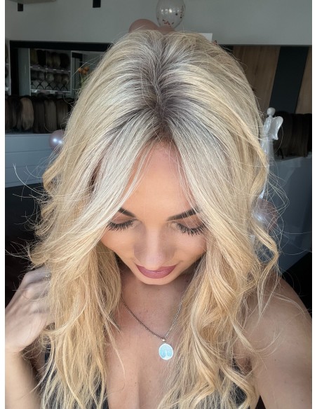 SELENE K14-45CM- BLOND TOPPER Z WŁOSÓW NATURALNYCH