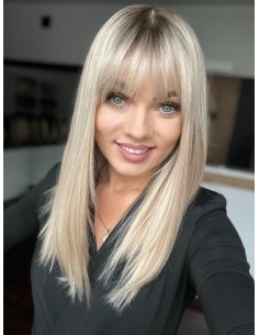 ANIA 45 CM PREMIUM "S"-PERUKA LACE FRONT Z WŁOSÓW NATURALNYCH+MIKROSKÓRA