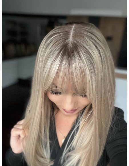 ANIA 45 CM Z GRZYWKĄ "M"-PERUKA LACE FRONT Z WŁOSÓW NATURALNYCH+MIKROSKÓRA