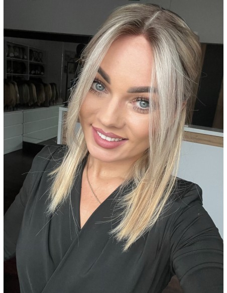 ANIA 45 CM PREMIUM "M"-PERUKA LACE FRONT Z WŁOSÓW NATURALNYCH+MIKROSKÓRA