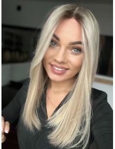 ANIA 45 CM PREMIUM "M"-PERUKA LACE FRONT Z WŁOSÓW NATURALNYCH+MIKROSKÓRA