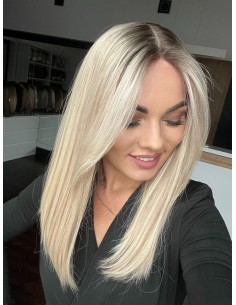 ANIA 45 CM PREMIUM "S"-PERUKA LACE FRONT Z WŁOSÓW NATURALNYCH+MIKROSKÓRA