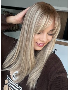 "ROSA 45 CM"TOPPER Z WŁOSÓW NATURALNYCH  BAZA 17x17