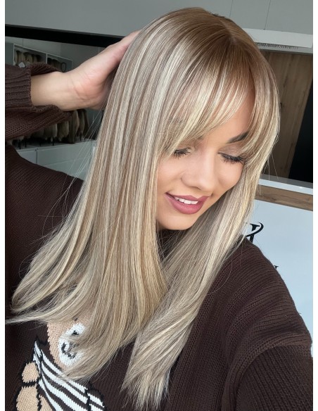 "ROSA 45 CM"TOPPER Z WŁOSÓW NATURALNYCH  BAZA 17x17