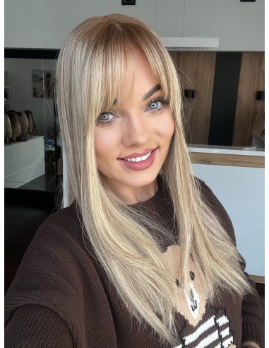 "ROSA 45 CM"TOPPER Z WŁOSÓW NATURALNYCH  BAZA 17x17