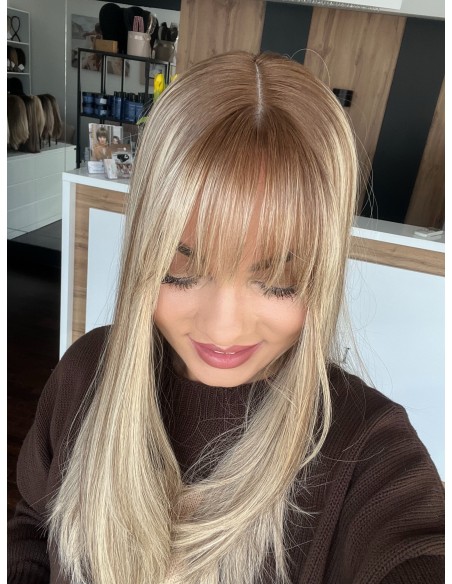 "ROSA 45 CM"TOPPER Z WŁOSÓW NATURALNYCH  BAZA 17x17